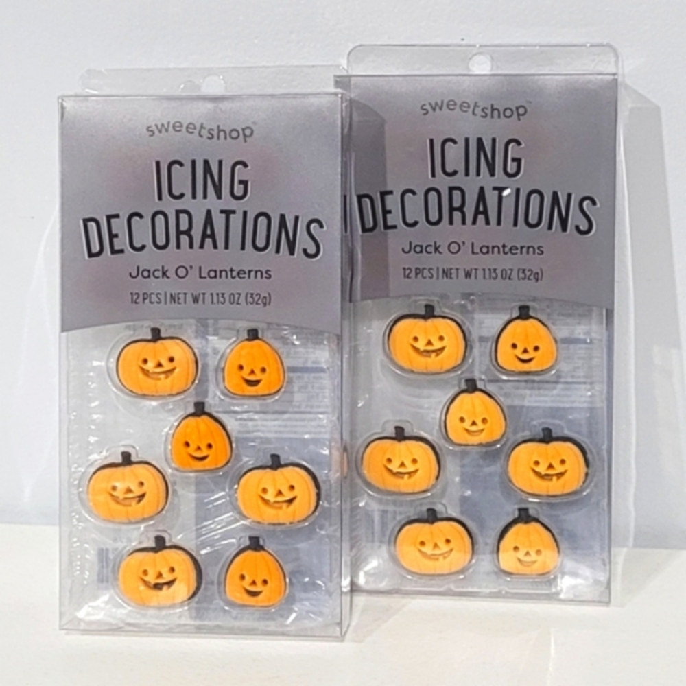 2 PACKS - Sweetshop Halloween Pumpkins Candy Icing Decorations 12 Piece